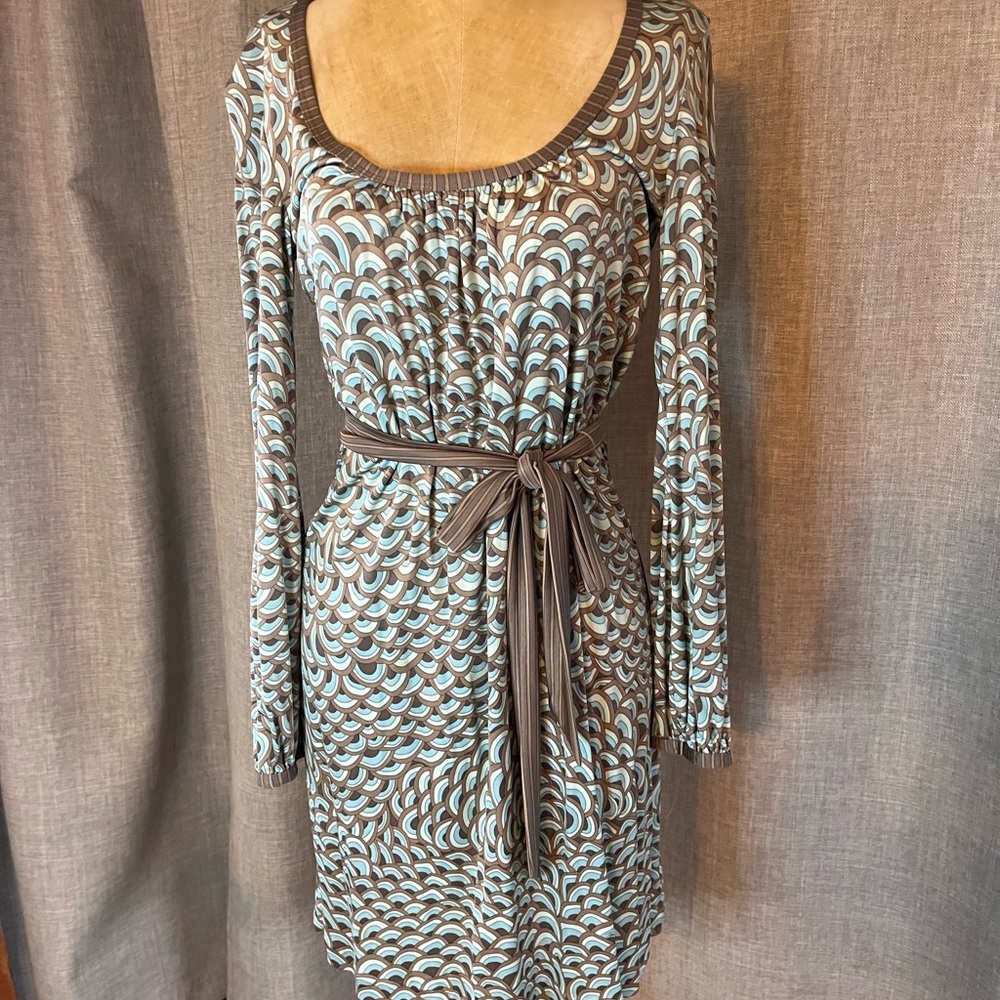 Trina Turk Patterned Dress in Blue and Brown